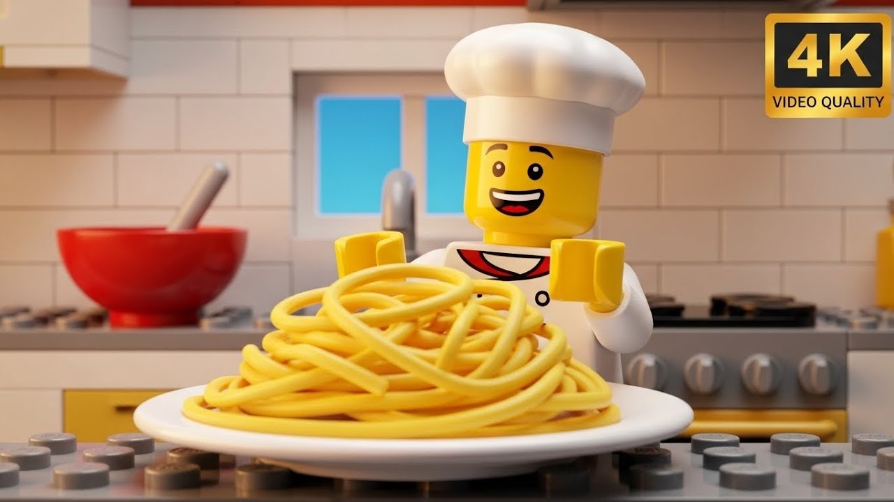 Ultra Realistic LEGO Pasta Making Flour to Noodles 🍝👨‍🍳