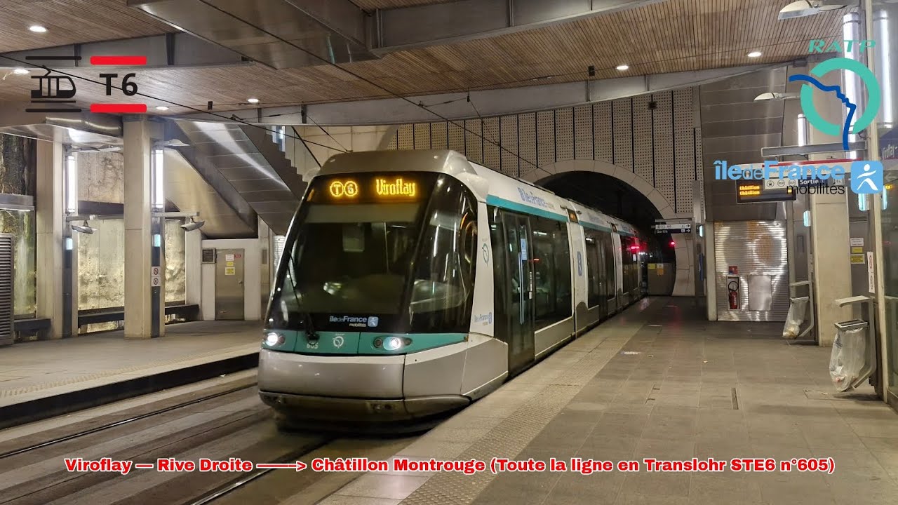 [Tramway T6] Translohr STE6 n°605 – Viroflay Rive Droite à Châtillon Montrouge #ratp #idfmobilités 
