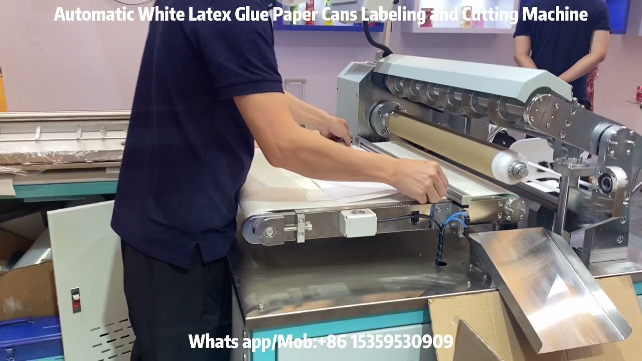 FS 580 A Semi-Automatic Degradable White Water  Glue Cylinder Box Paper Tubes Cans Labeling Machine