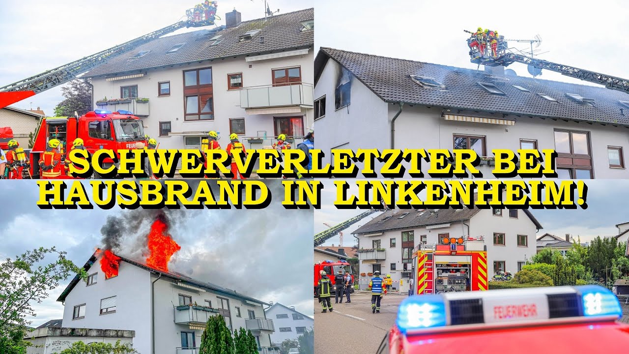 [2 KATZEN STERBEN BEI FEUER] - BEWOHNER VERLETZT - | HAUS IN FLAMMEN | FEUERWEHR | DRK | LINKENHEIM