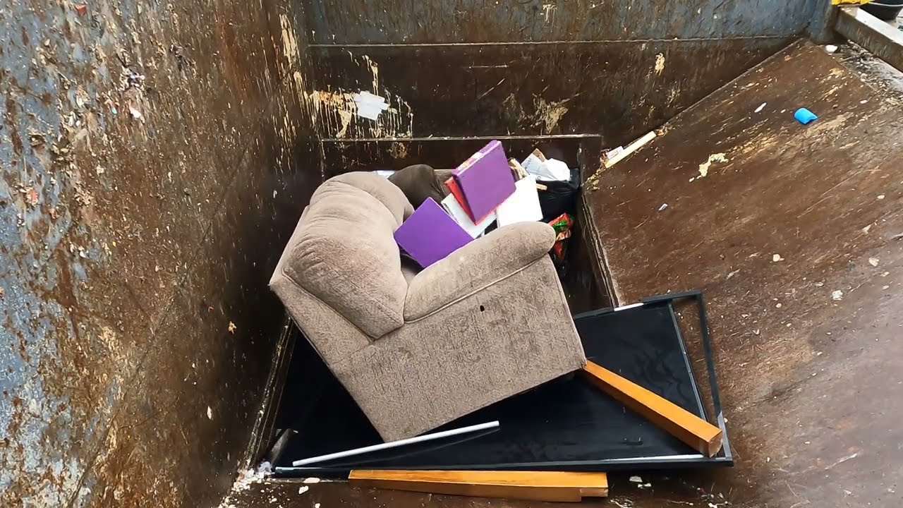 Couches, Tables & Plastic CRUSHED | Industrial Compactor ASMR