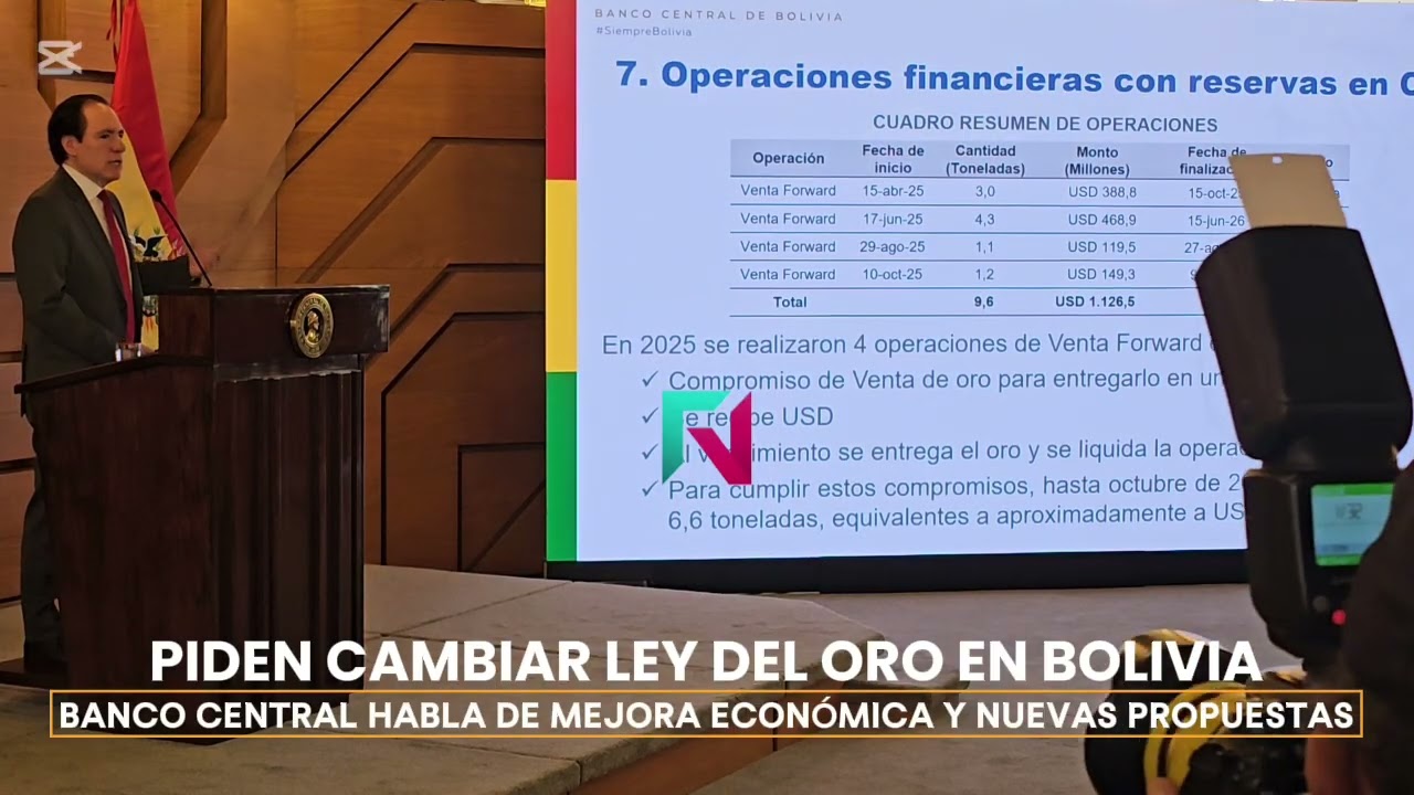 Piden vender oro: Banco Central de Bolivia