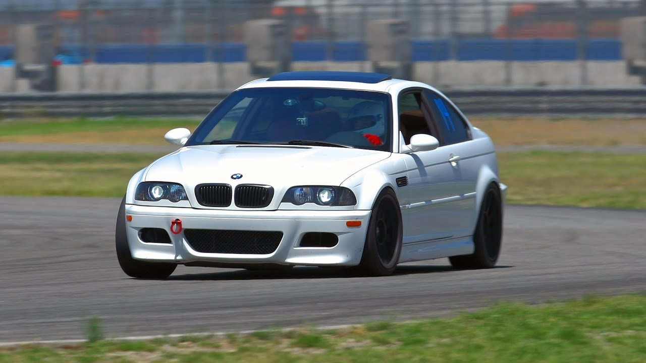 BMW E46 M3 Straight Pipe Exhaust LOUD -- Track Day at Auto Club Speedway ROVAL