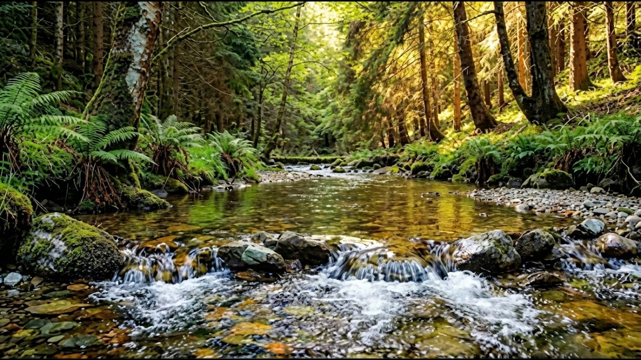 Fall Asleep in 30 MINUTES🌲 Forest River Sounds for Deep Sleep & Meditation