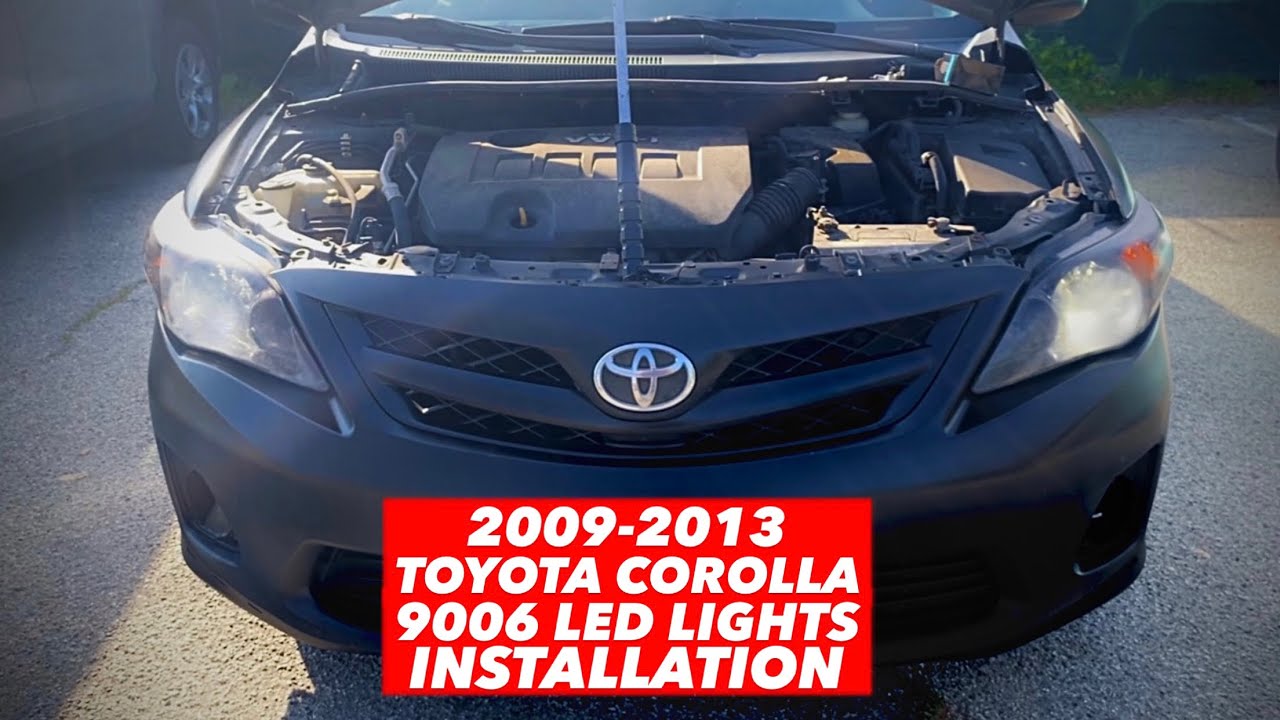 2009-2013 TOYOTA COROLLA 9006 LED LIGHTS LOW BEAM INSTALLATION