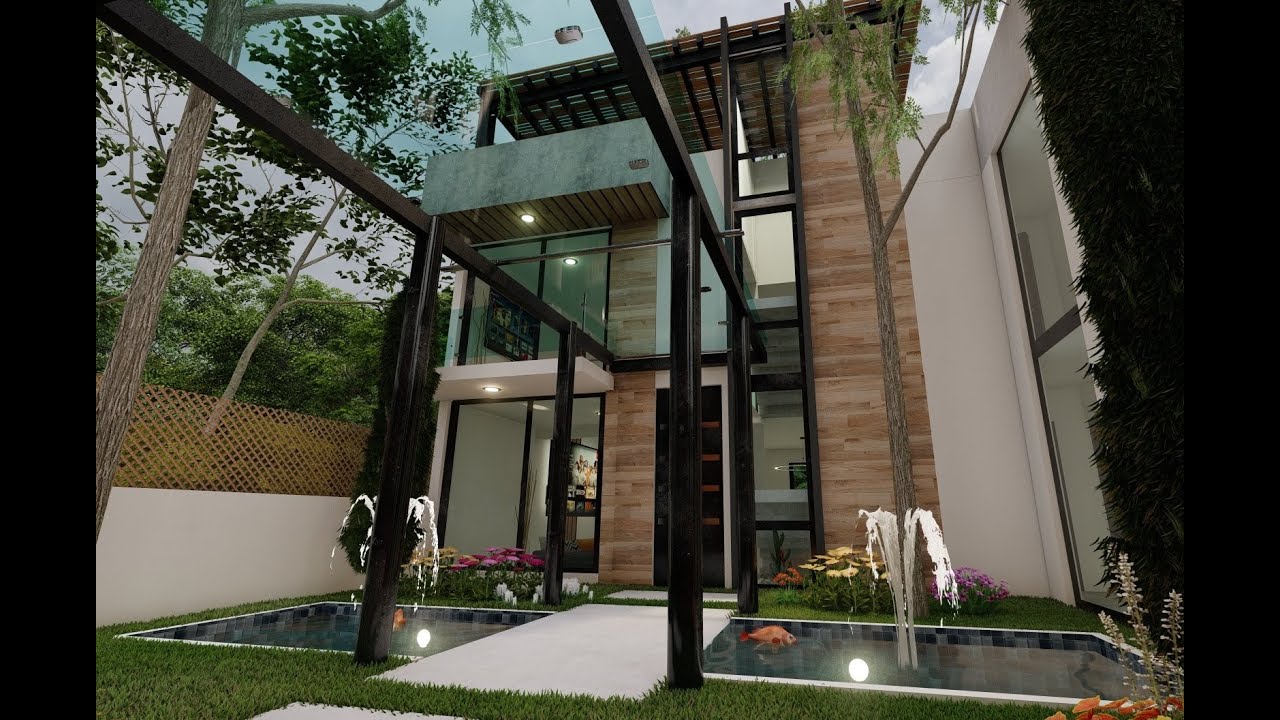 Diseño moderno Animación CASA L-13 HOJARASCAS 13 x 25 mts.