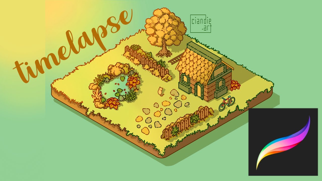 Simple Isometric Drawing on Procreate (Timelapse)