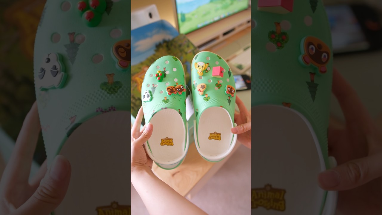 unboxing the new animal crossing x crocs!! 🌳🏠 #nintendo #acnh #animalcrossing #crocs