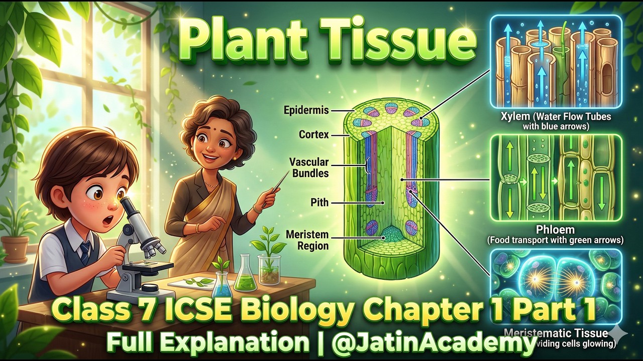 Plant Tissue | Class 7 ICSE Biology Chapter 1 Part 1 | Hindi Explanation | @JatinAcademy