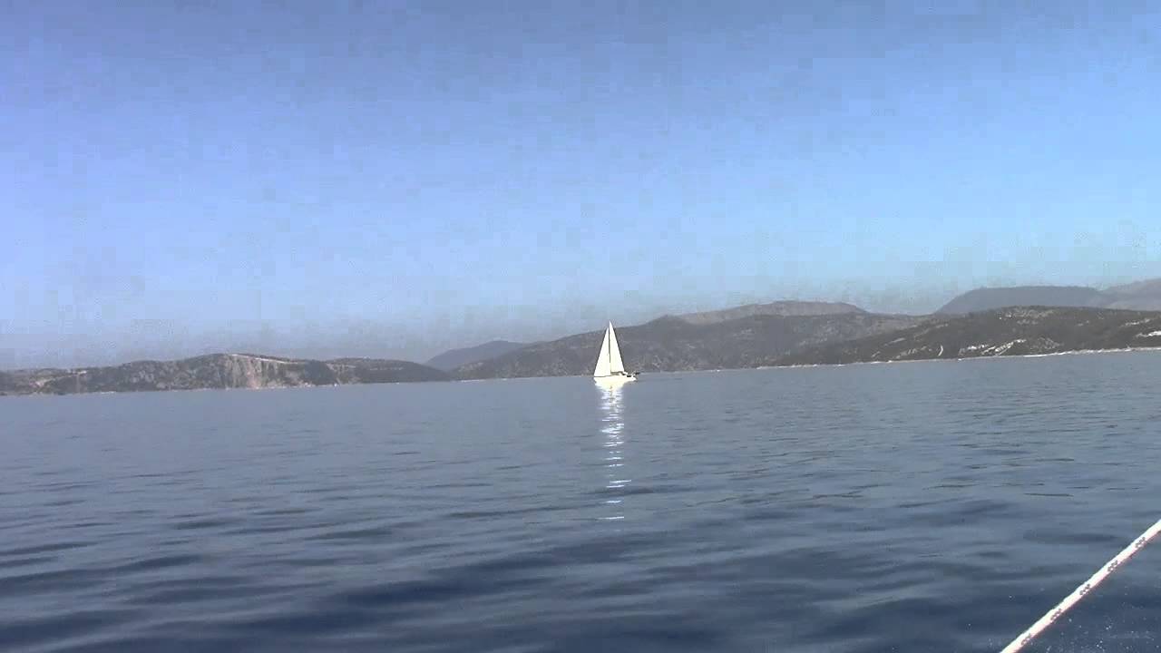 sailing Ionian Sea from Meganisi to Kastos-island
