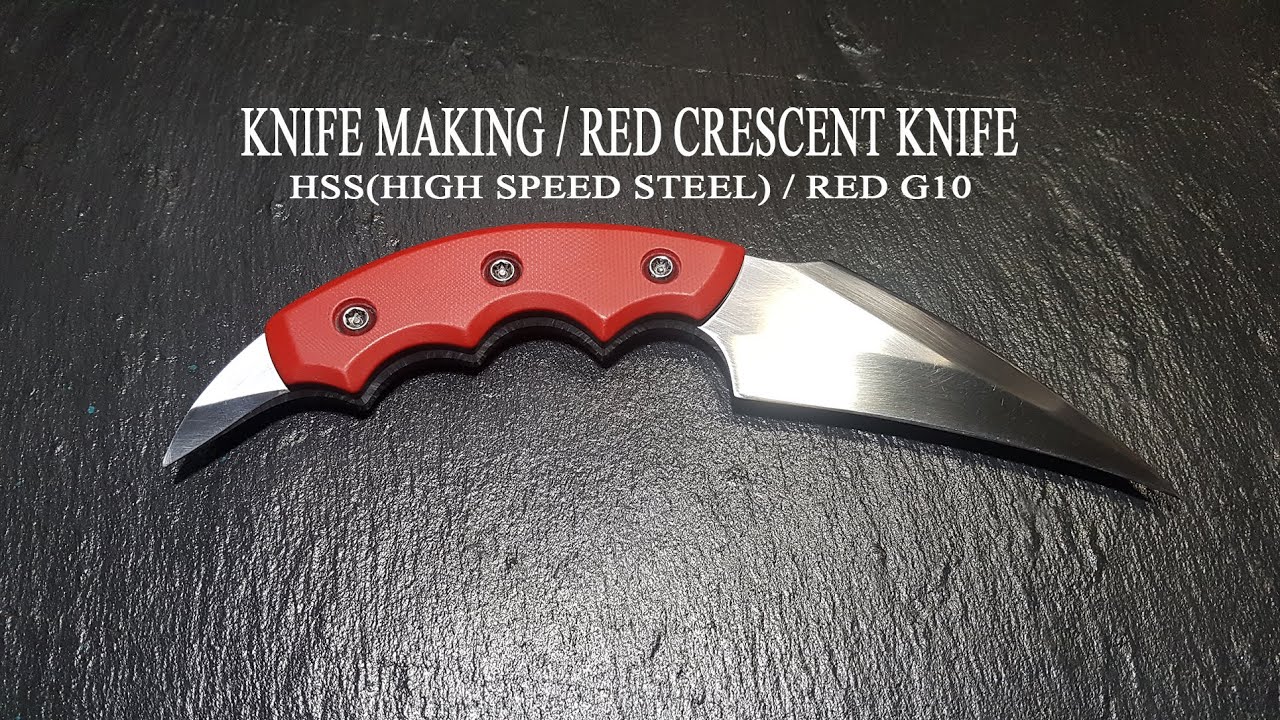KNIFE MAKING / RED CRESCENT KNIFE 수제칼 만들기#44