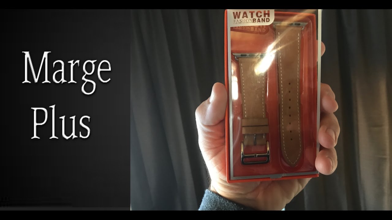 MargePlus 42mm Brown Leather Apple Watch Band