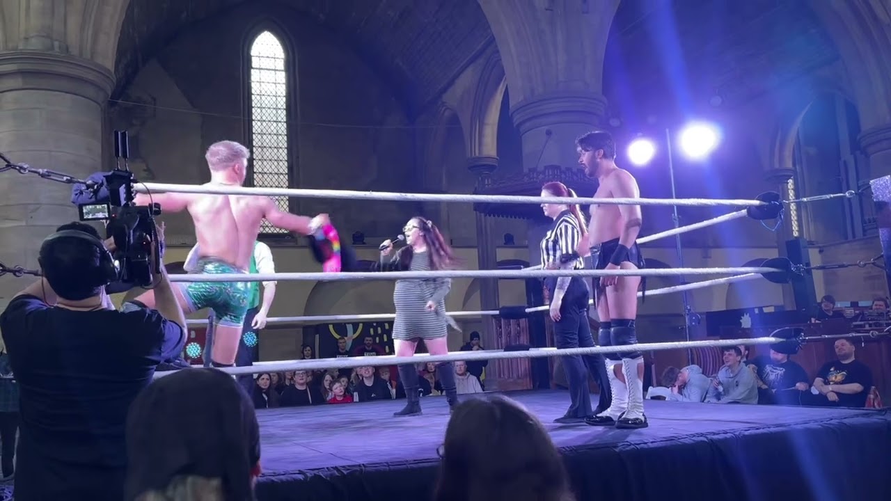 True Grit Wrestling 🤼 8-3-26 Tony Wright vs Adam Bolt while Jackie.T is in the shark cage 