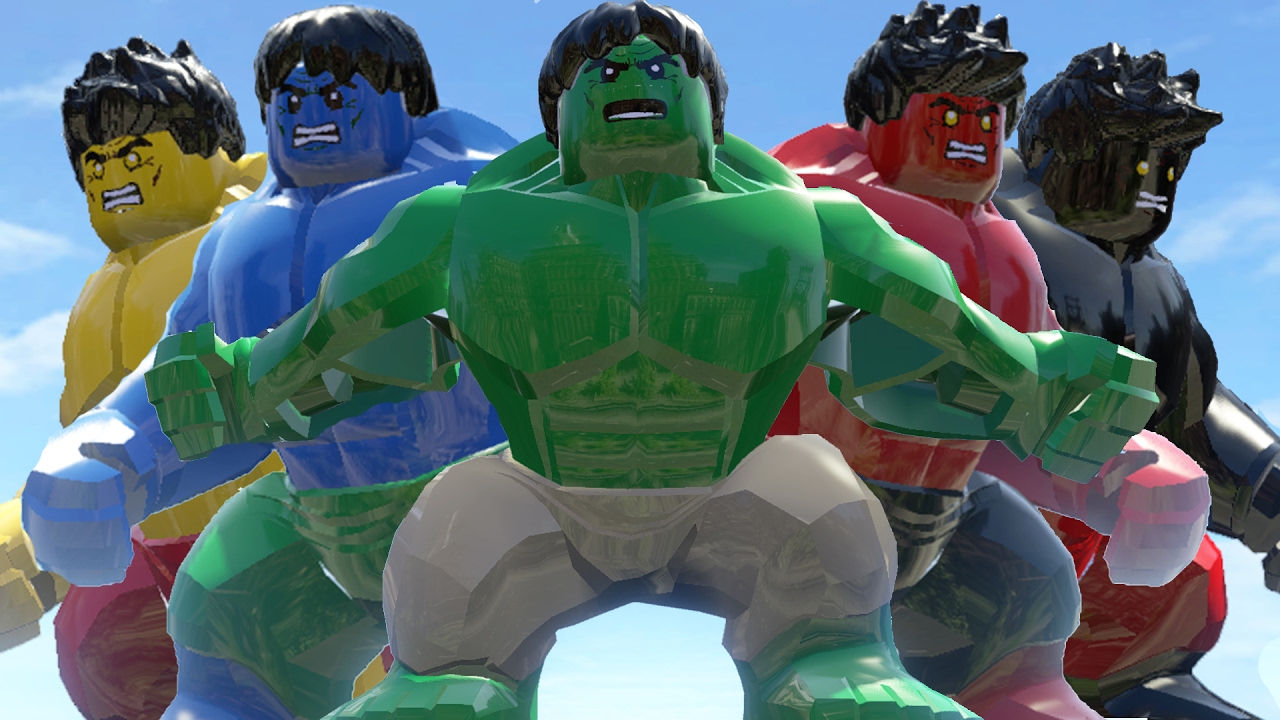 LEGO Black Hulk Vs Red Hulk Vs Hulk (Transformation) And Blue Hulk Vs Yellow Hulk