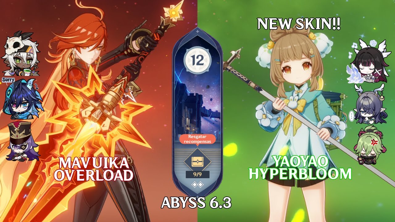 C0 Mavuika Overload & C6 YaoYao Hyperbloom | Genshin Impact Abyss 6.3 Floor 12 9 Stars