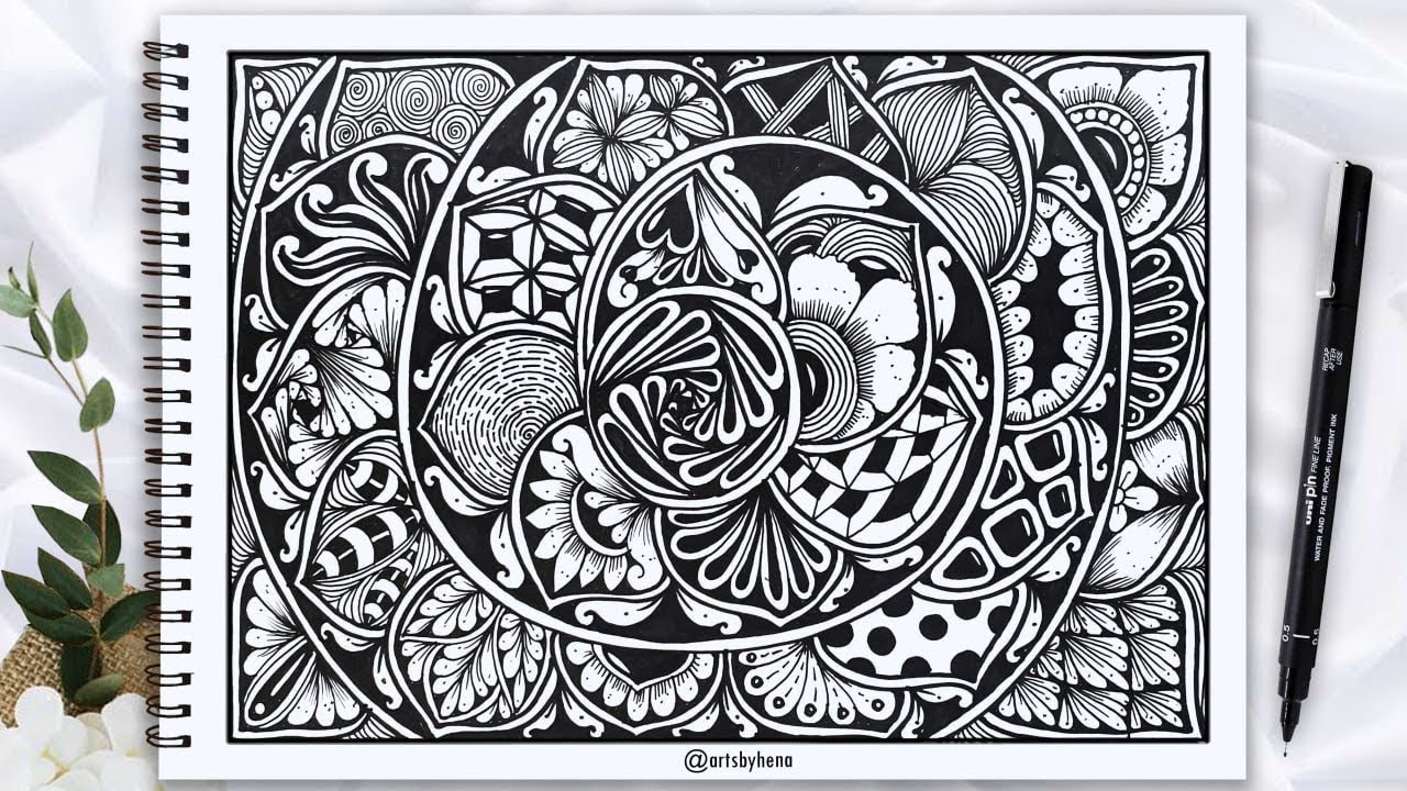 Fun and relaxing Zentangle design to try