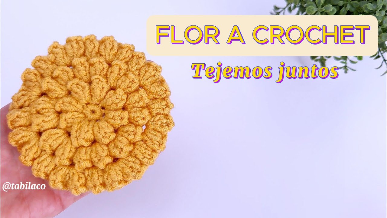 Tejer flor punto popcorn a crochet
