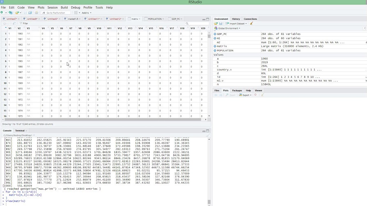 Designing panel dataset in R