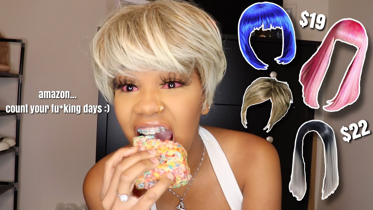 i ate an edible and tried cheap amazon wigs lol :)