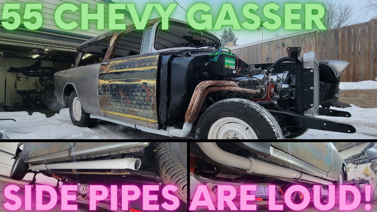 Building Old School Gasser Exhaust - Straight Pipe, Side Exit WITH Fenderwell Headers