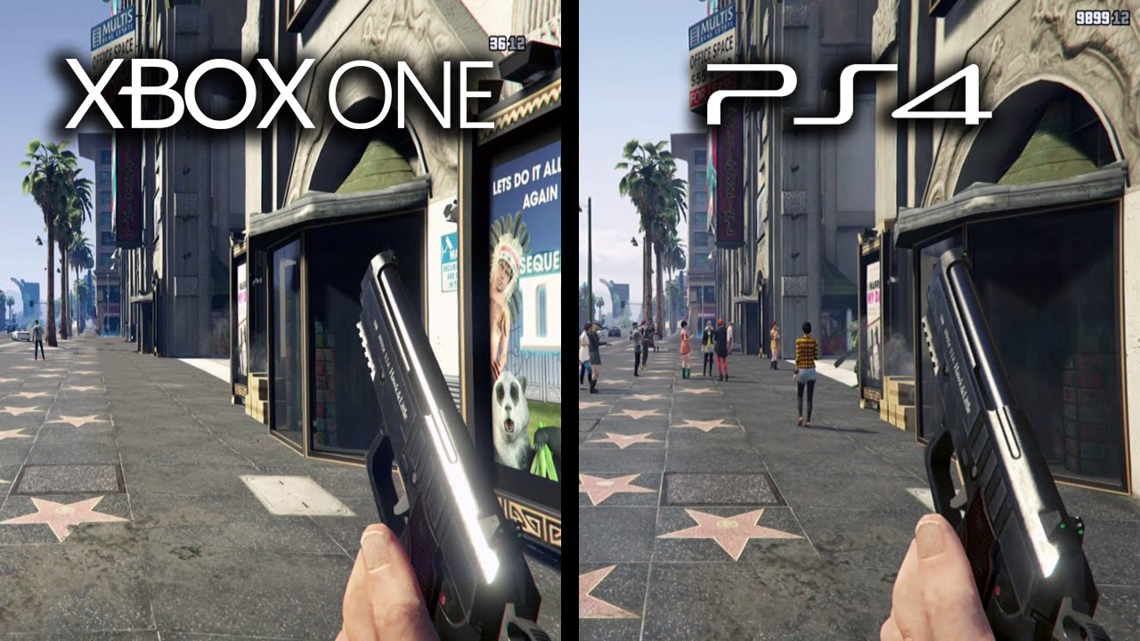 Сравнение графики Grand Theft Auto V на Xbox One и PlayStation 4 (GTA V XB1 и PS4)