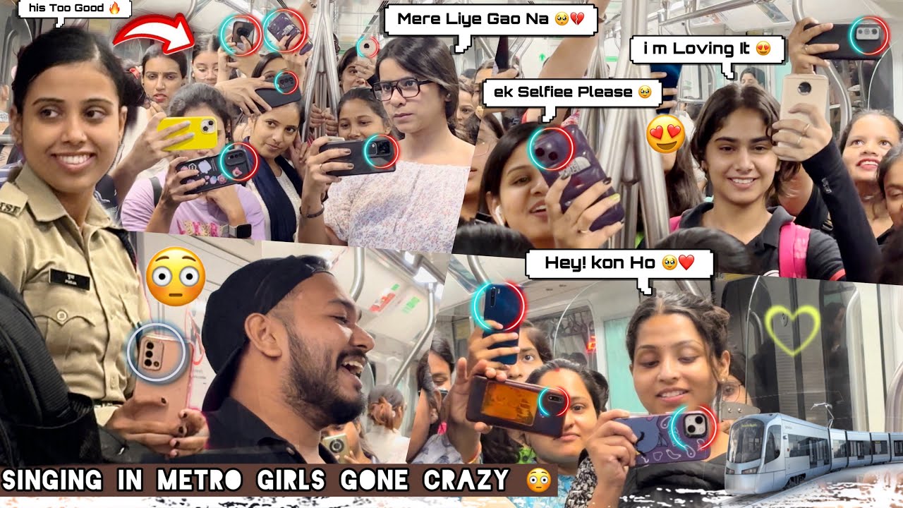 Singing In Metro (मेट्रो) 🚇 - Impressing Girls Shocking Reactions | Girls Vs Boys | bollywood hits