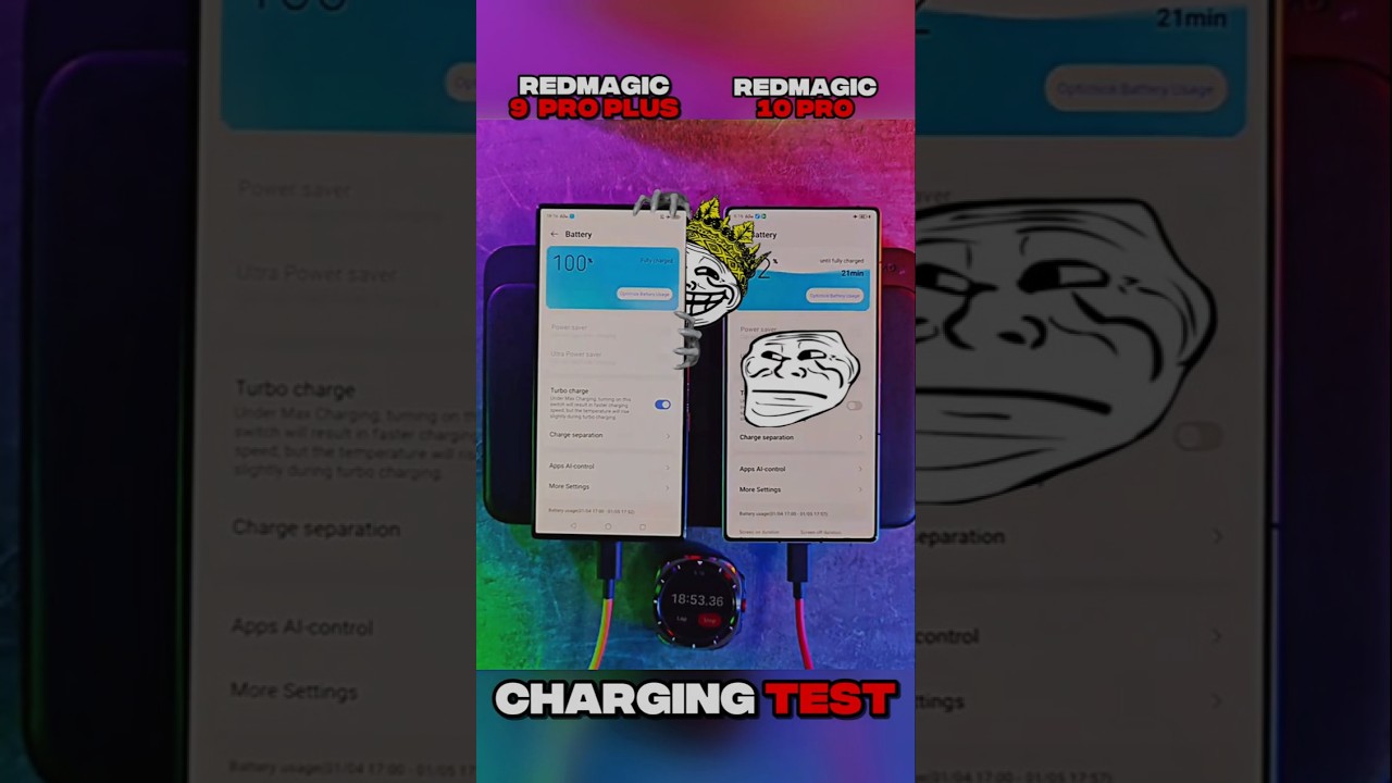 RED MAGIC PRO PLUS VS RED MAGIC 10 PRO🔋CHARGING TEST!!🪫#shorts