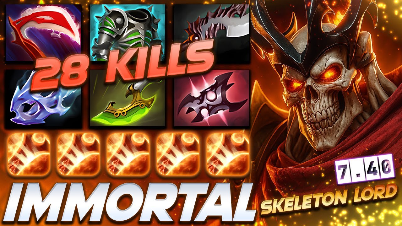 [7.40] Wraith King Skeleton Boss - Dota 2 Pro Gameplay [Watch & Learn]
