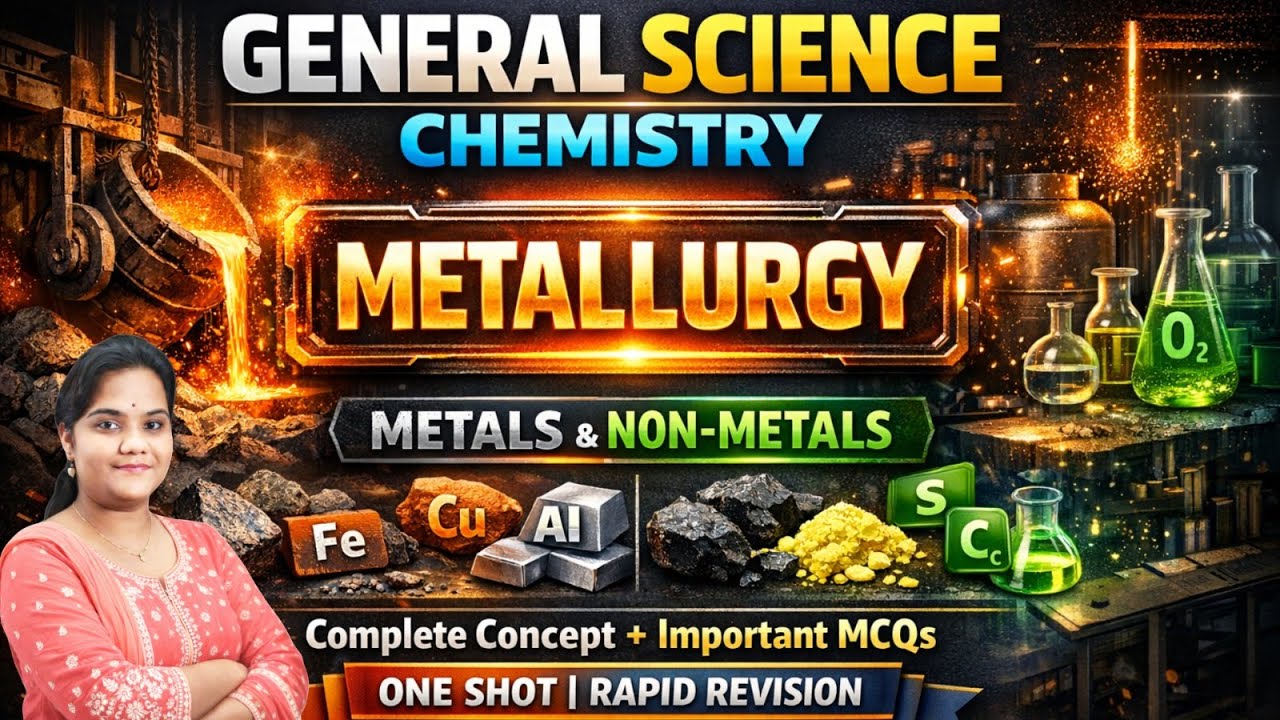 Metallurgy One Shot | Metals & Non-Metals | General Science Chemistry for SSC, Railway & UPSC