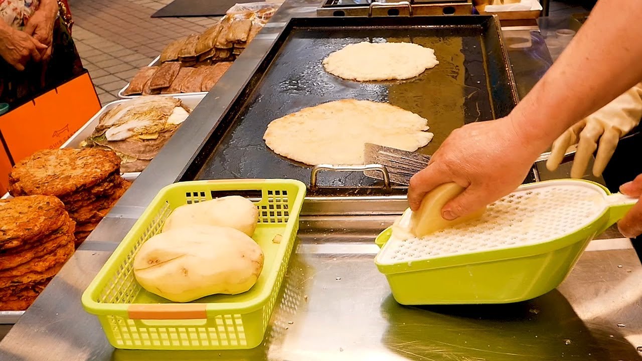 Картофельные блины - Корейская уличная еда