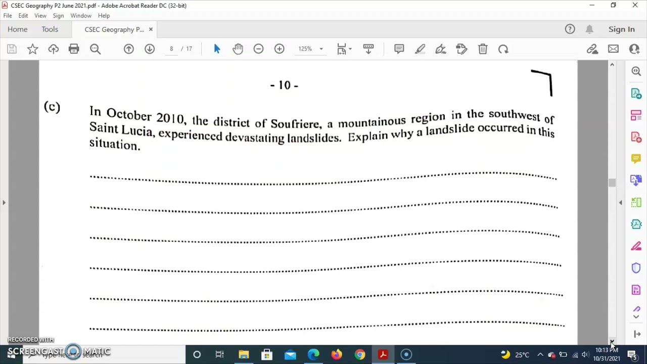 CSEC Geography 2021 paper 2 question 2