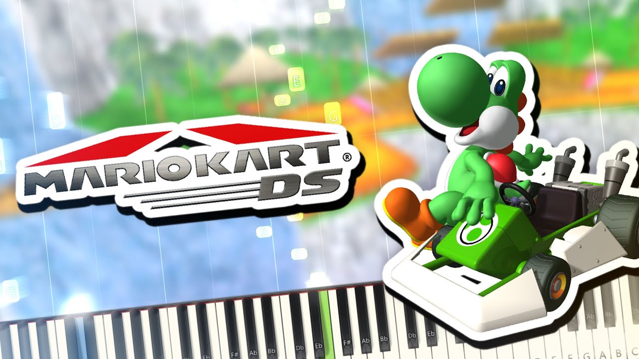 Mario Kart DS - Yoshi Falls Theme Piano Tutorial Synthesia