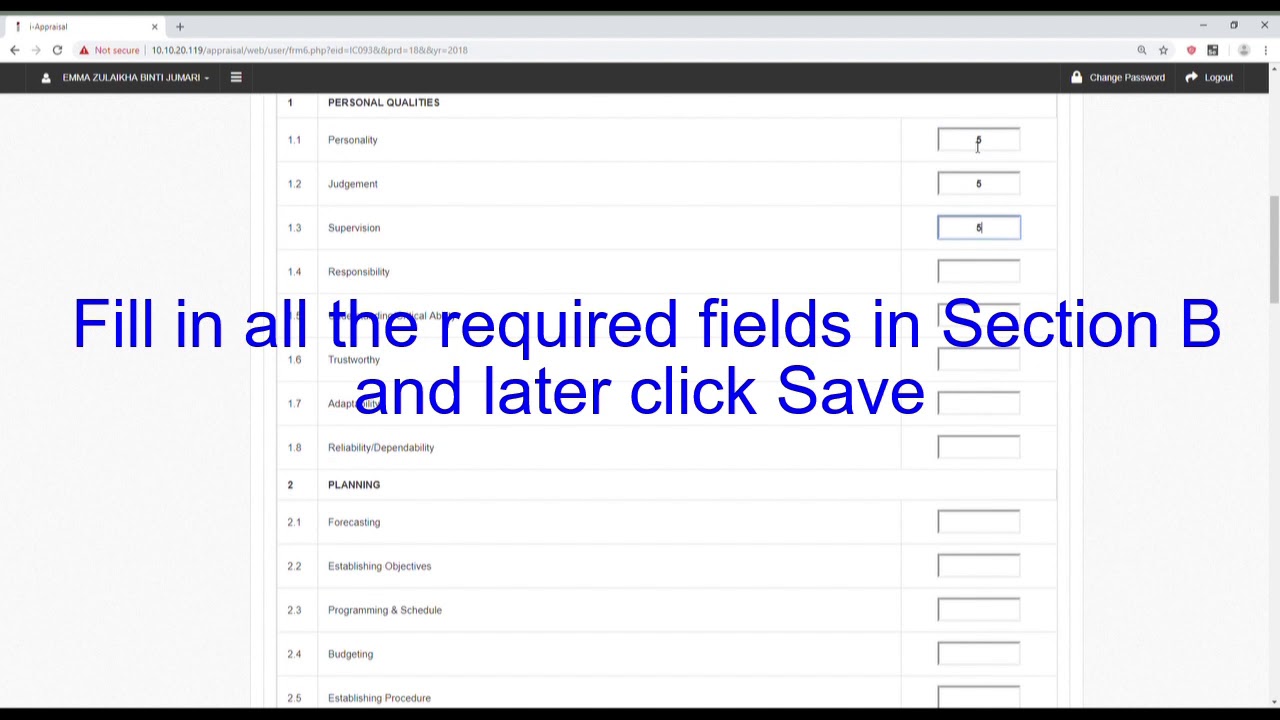 APPRAISEE - APA (EXECUTIVE)