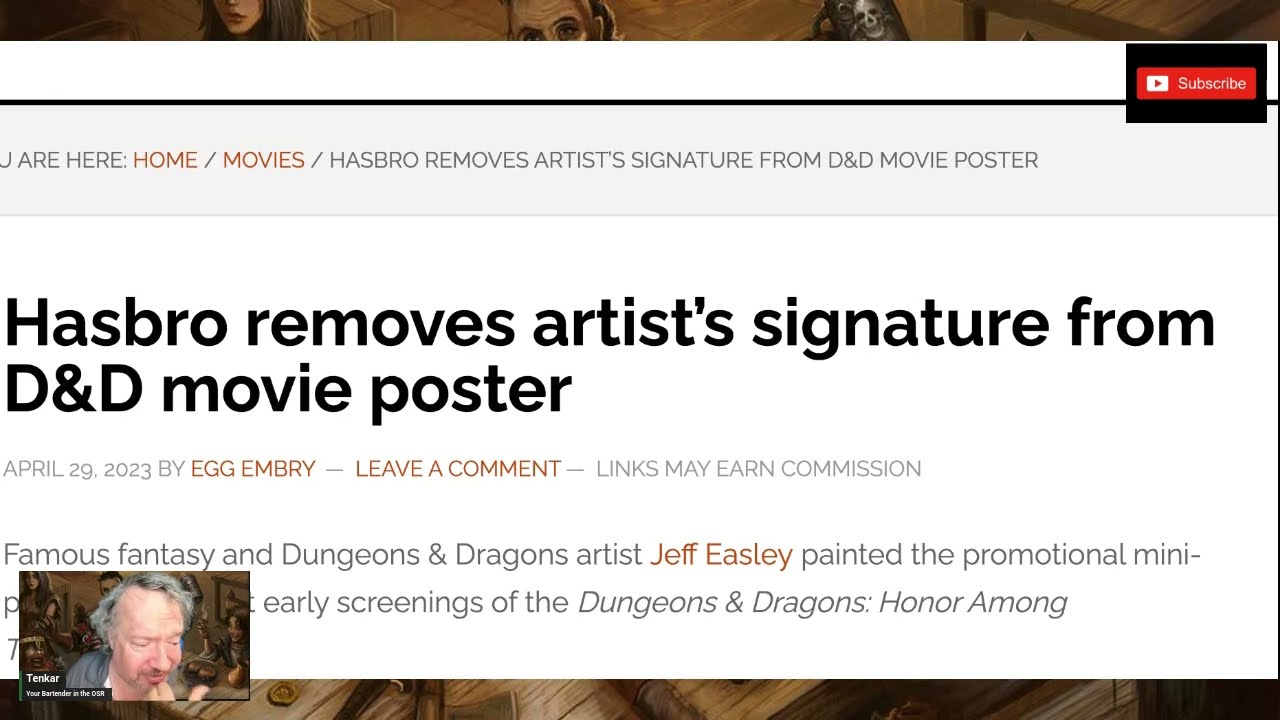 Hasbro Removes Jeff Easley Signature from D&D Movie Poster - The Hits Keep Coming