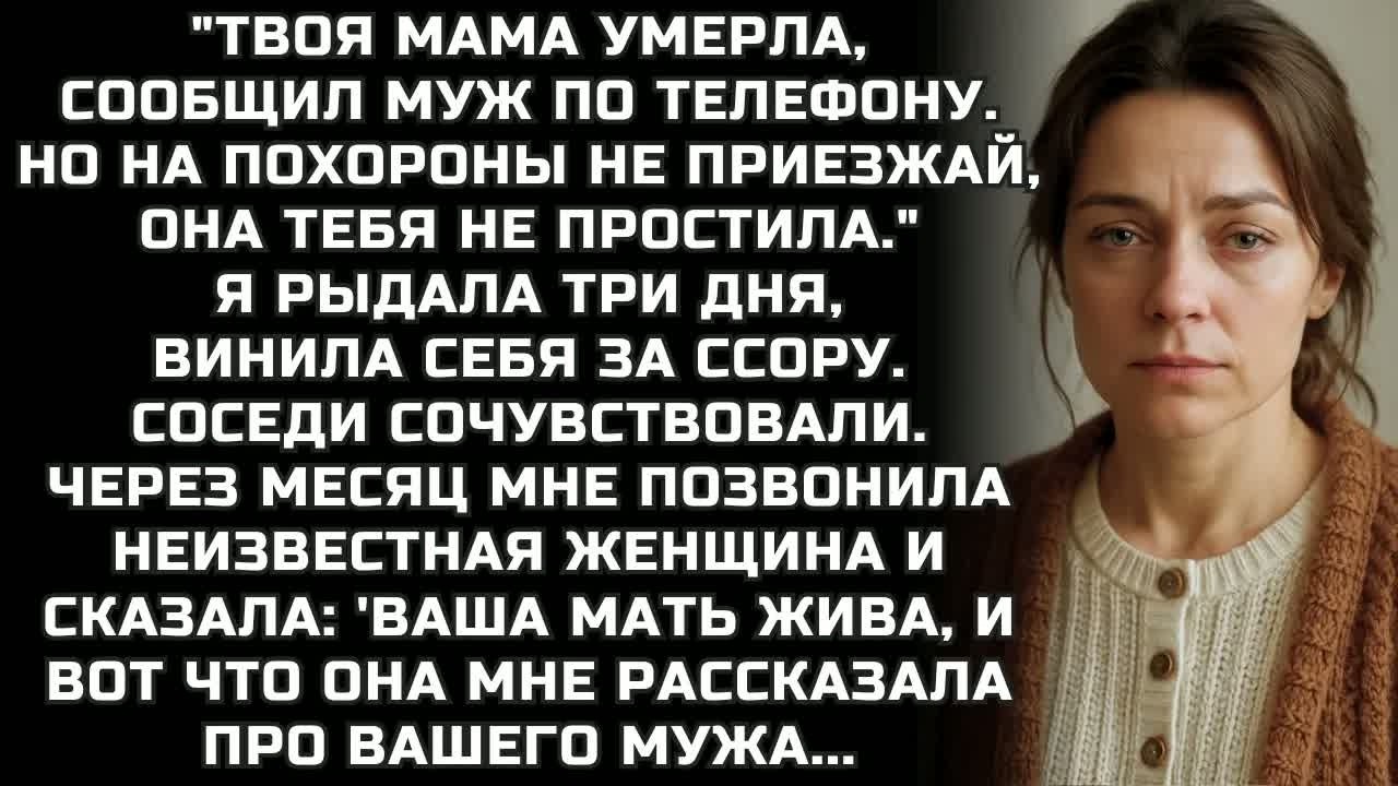 Твоя мама умерла, сообщил муж по телефону. На похороны не приезжай, она тебя не простила...