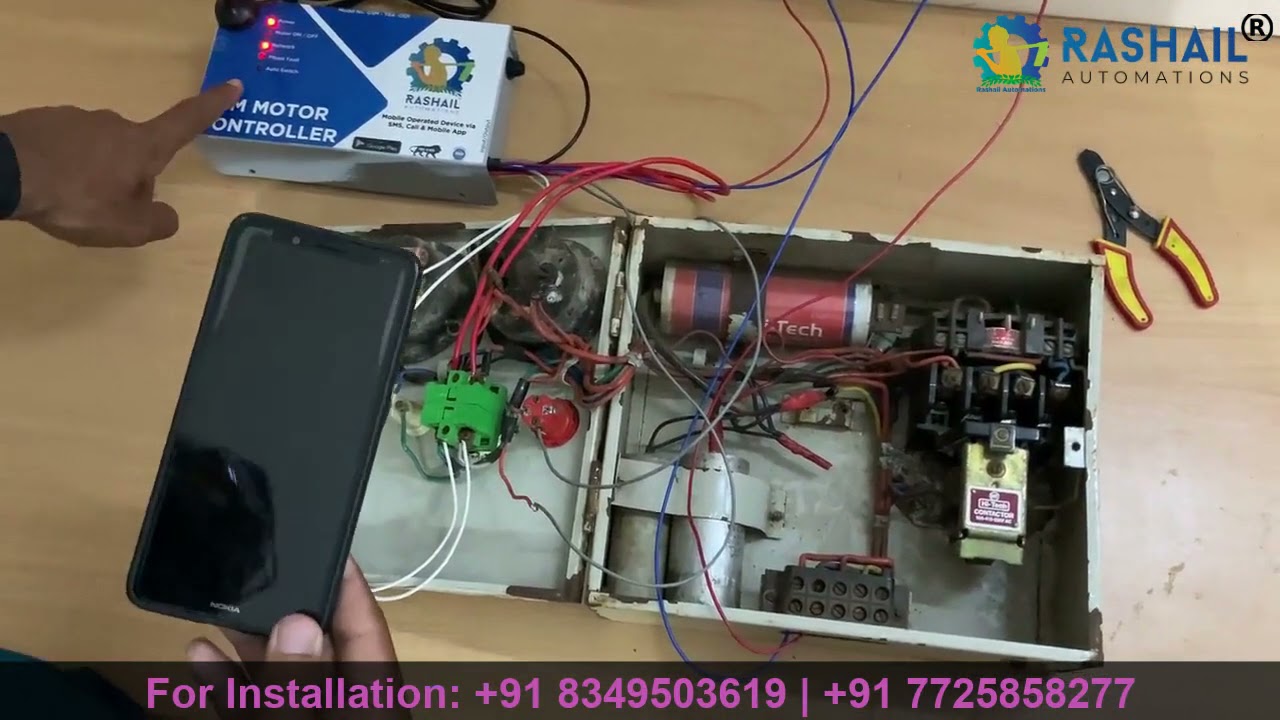 GSM Motor Controller | Mobile Starter | Single Phase to 3 Phase Installation | Rashail Automations