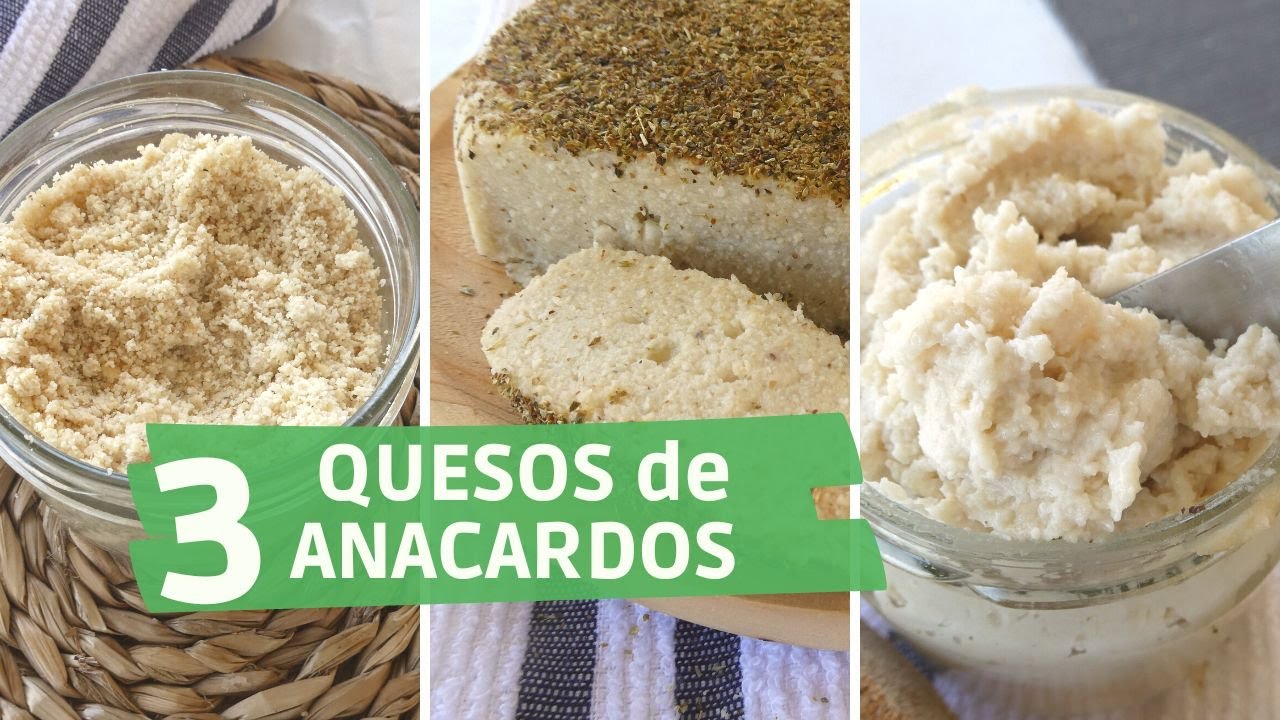 3 QUESOS con 🧀 ANACARDOS: Rallado, untable y en bloque ¡MUY FÁCILES!