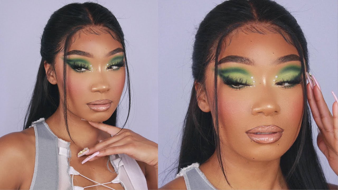 изогнутые жемчужины + фисташковый макияж. | nadula hair co.