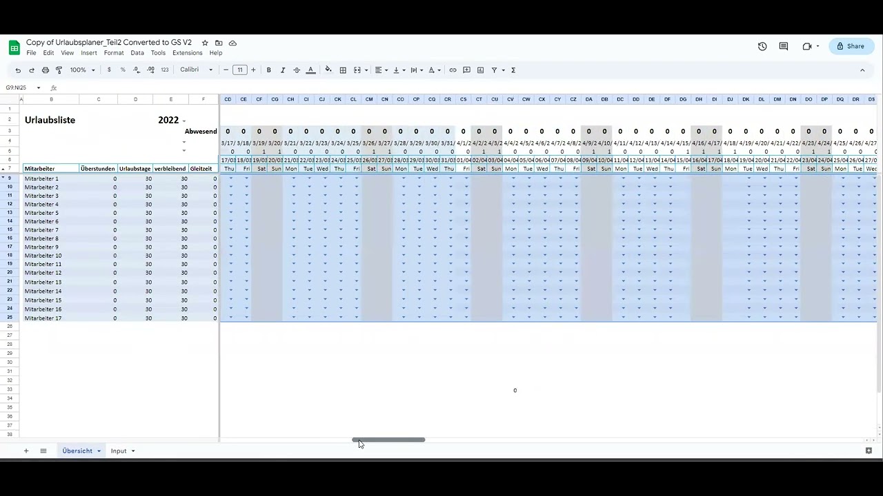 Yearly Planner Excel to GS dustin_