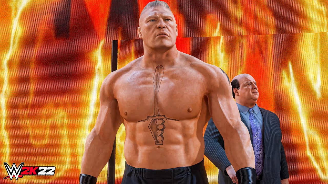 WWE 2K22 - Brock Lesnar Entrance, Signature, Finisher & Victory Scene! (PC Mods)