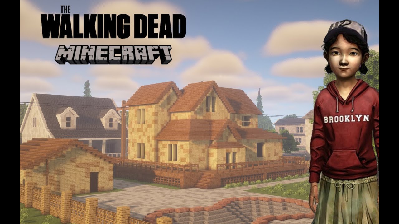 Clementine's Neighborhood - Minecraft Timelapse Build [The Walking Dead: A New Day]