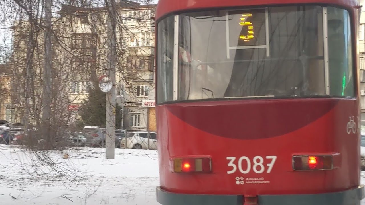 Поездка по ул. Севастопольской на трамвае №5 Tatra T4D-M1 I 28.12.2025 г.
