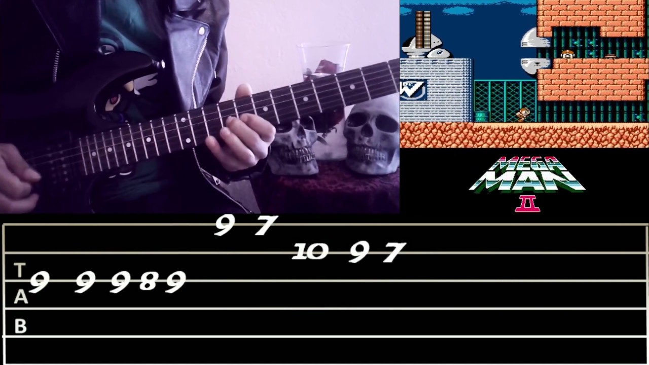 Dr. wily theme guitar tab (megaman 2)+ backing track (pista)