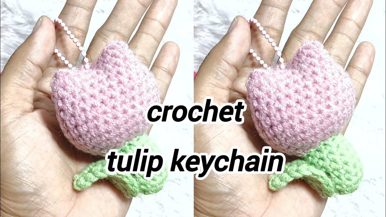 crochet tutorial / crochet tulip keychain / amigurumi tulip flower / beginners friendly