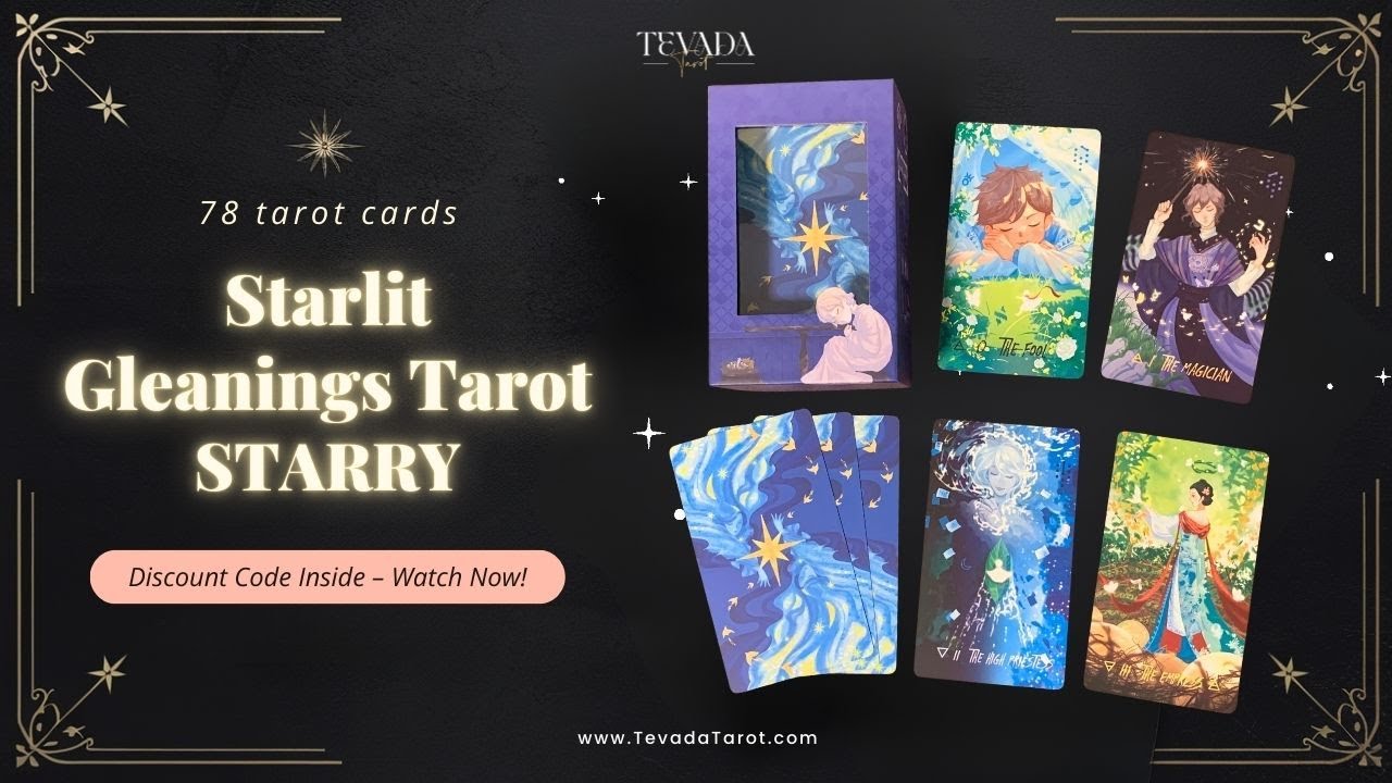 Starlit Gleanings Tarot STARRY Unboxing & Full Flip Through | Soft Anime Aesthetic Tarot Deck
