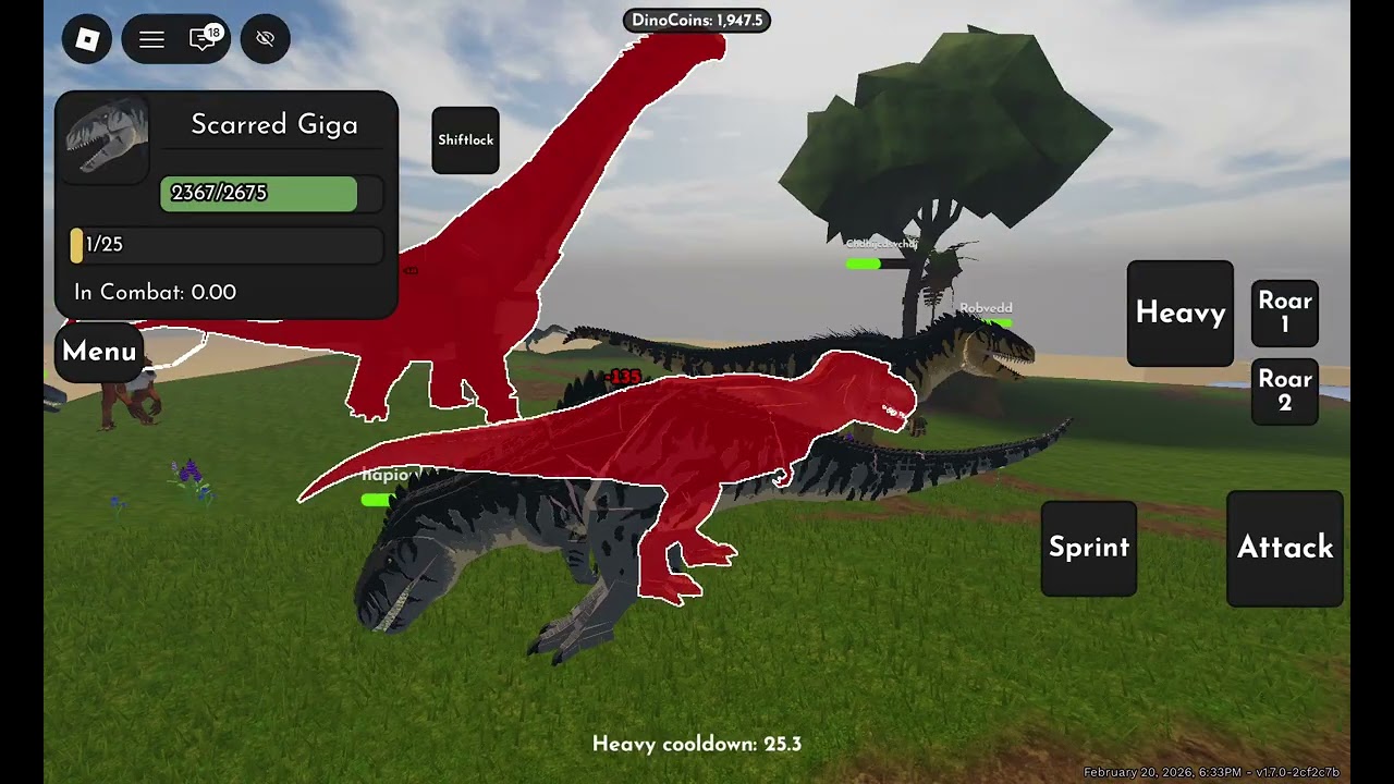 The hunt of subject and giga.Jarassic blocky