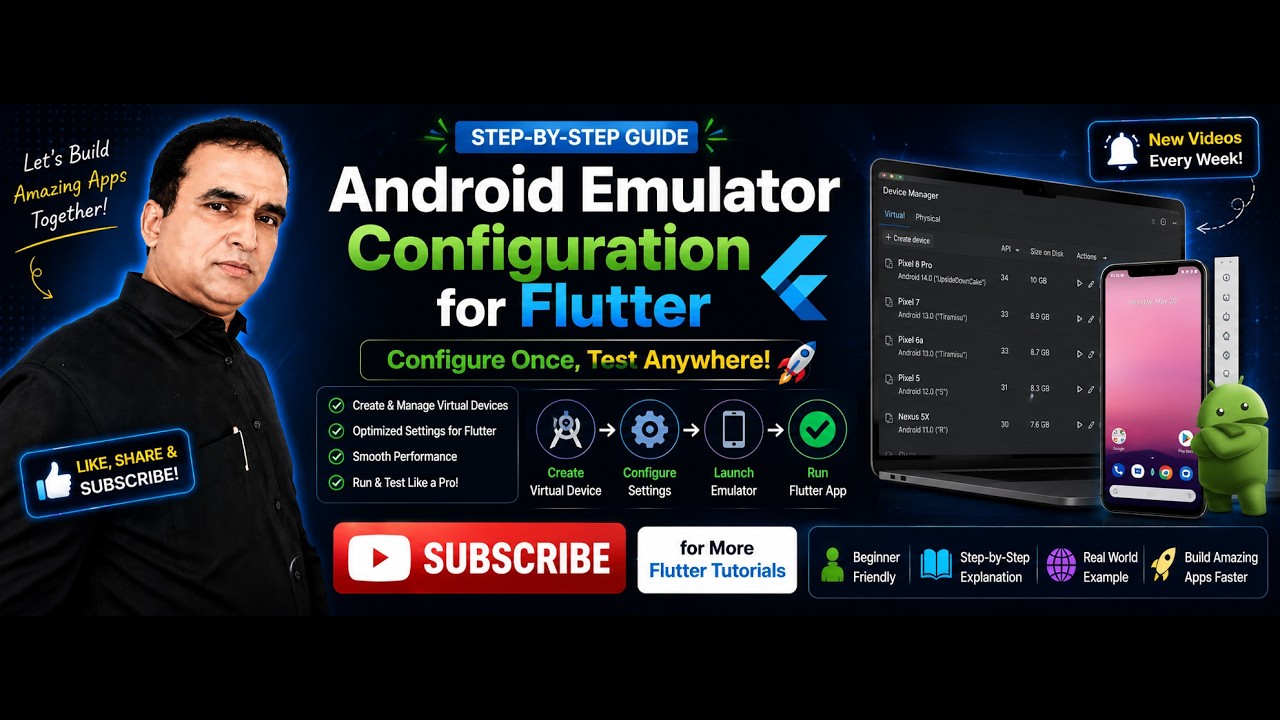 #10 Как настроить эмулятор Android Studio для Flutter: подробное объяснение | Курсы доктора Випина