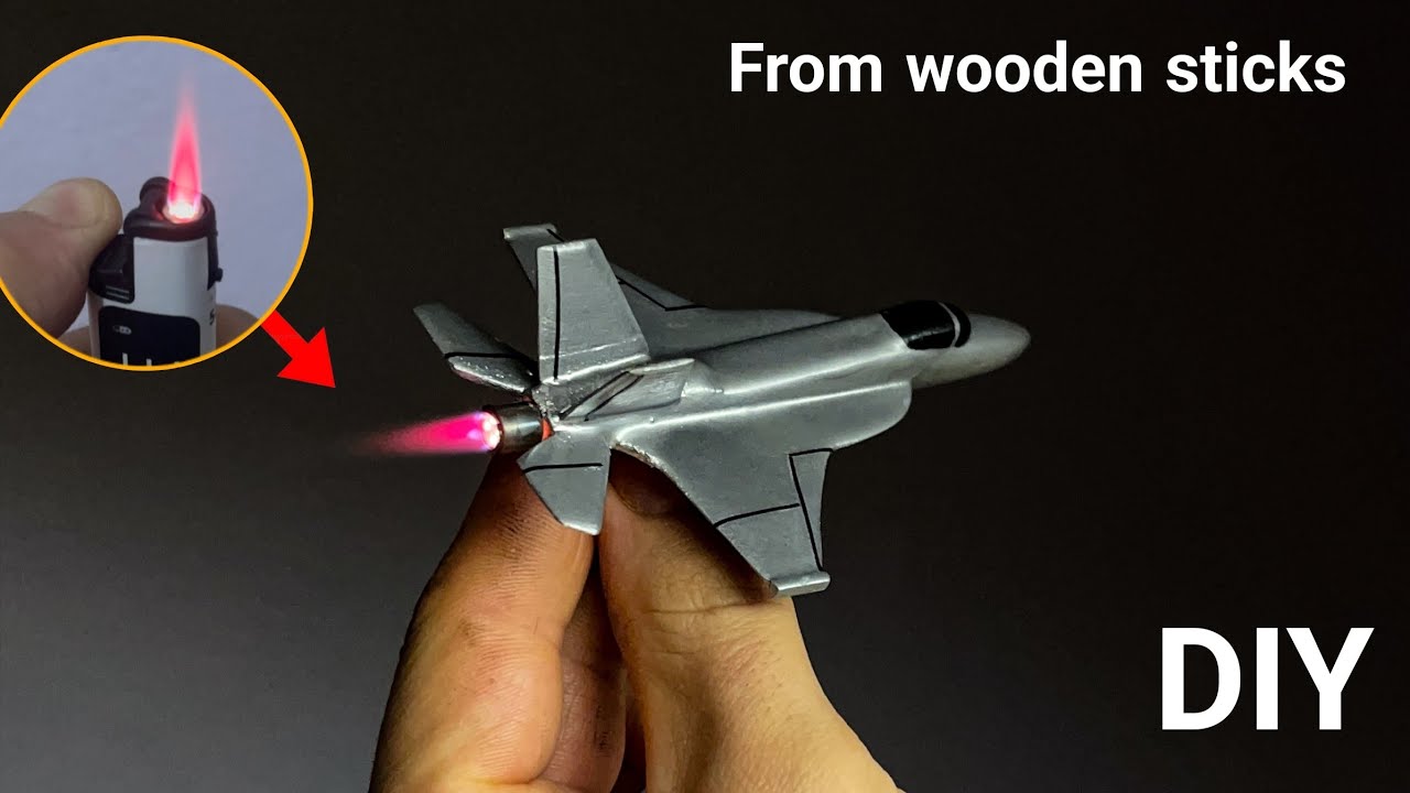 I Built a Mini Wooden-Stick Fighter Jet!