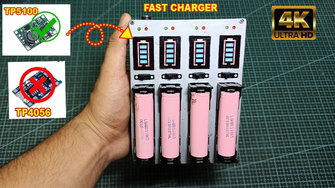 How To Make a Lithium-ion Battery FAST CHARGER | USING TP5100 MODULE.