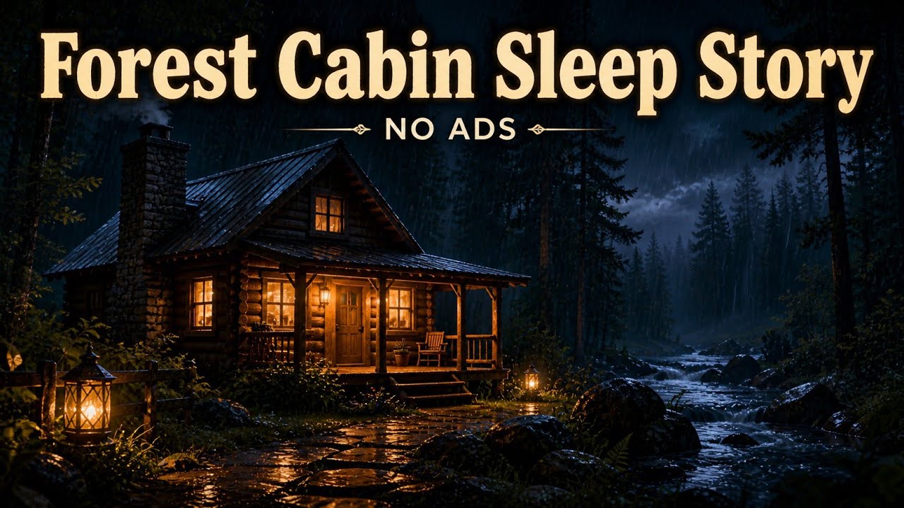 A Midnight in a Cabin in the Woods : Rain Storm Sleep Story | Deep Sleep